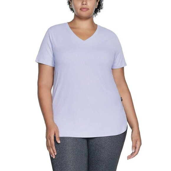 NWT Skechers Women's Moisture Wicking Active Tee Lightweight Rib V-Neck T-Shirt - Picture 3 of 6